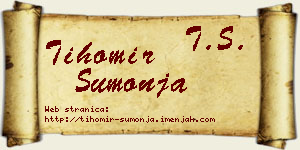 Tihomir Šumonja vizit kartica